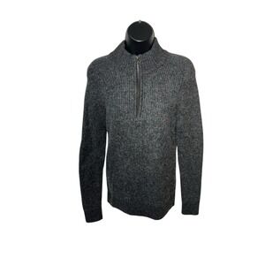 ABERCROMBIE AND FITCH 1/4 ZIP RIBBED PULLOVER SWEATER WOMEN'S GRAY XS